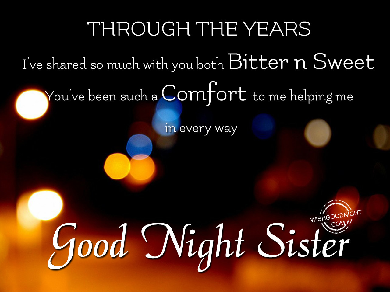 Good Night Wishes For Sister - Good Night Pictures – WishGoodNight.com