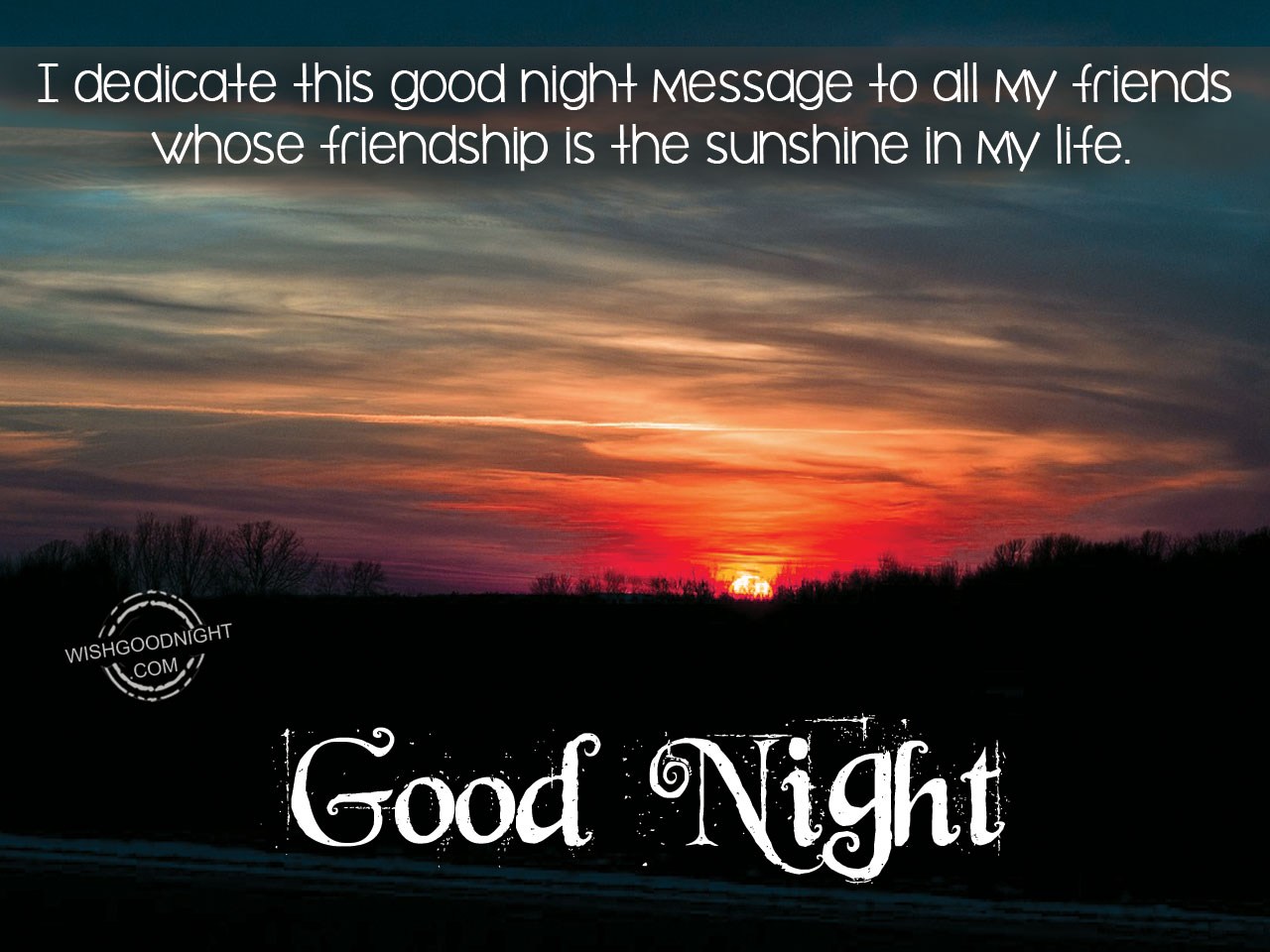 I Dedicate This Good Night Message To All My Friends 